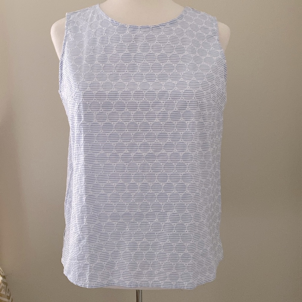 Talbots Embroidered Striped Blouse NWT Size XL